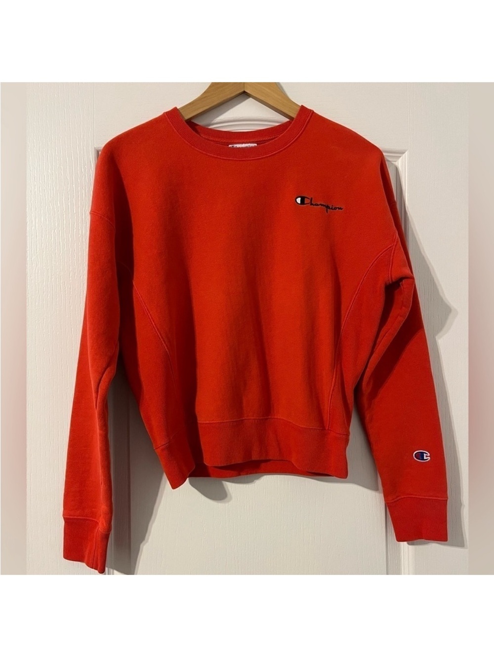 Champion Reverse Weave Cropped Sweatshirt Orange Size S NWOT